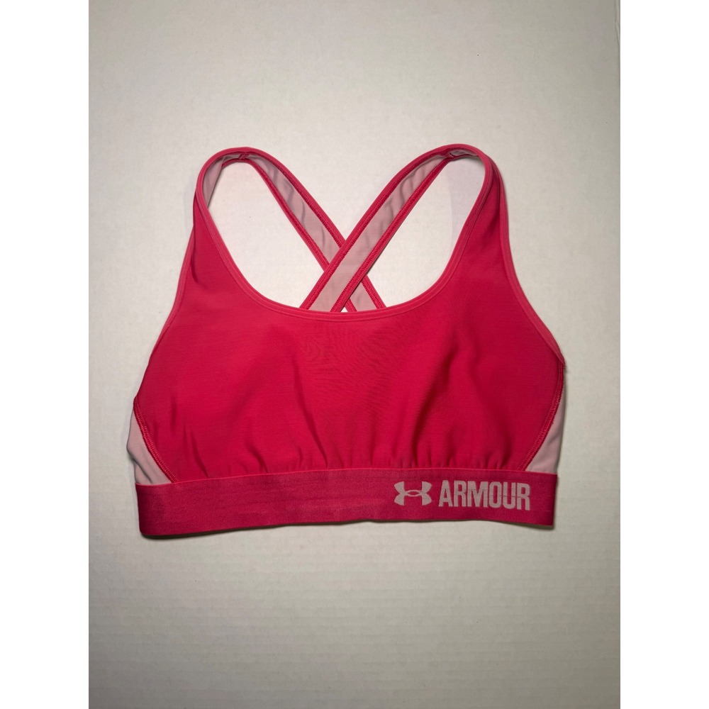 Under Armour Woman's Pink HeatGear Crossback Sports Bra NMKP27ST00216
